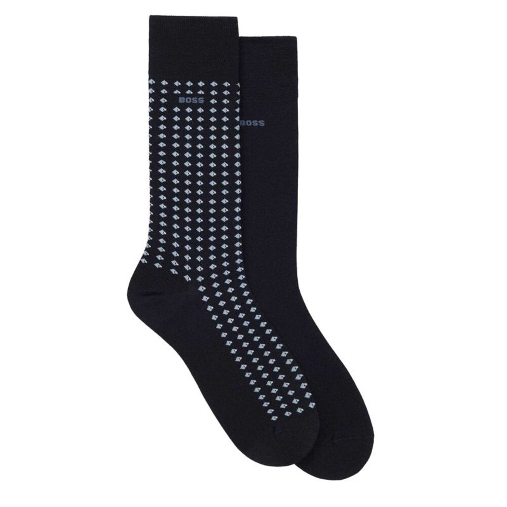 Hugo Mens Crew Socks (Pack of 2) / Dark Blue